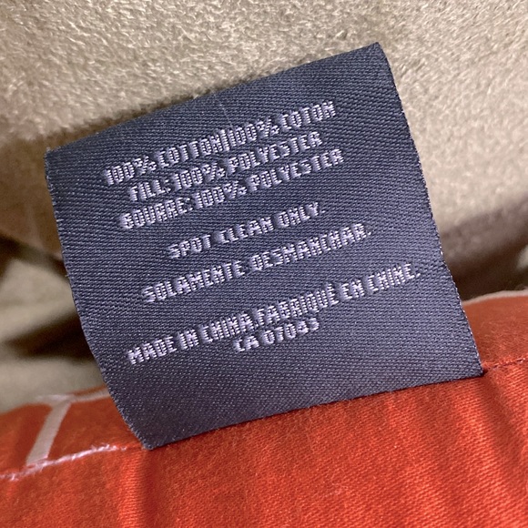 Colin & Justin Orange & White Geometric Decorative Embroidered Pillow Home Decor - Picture 5 of 8